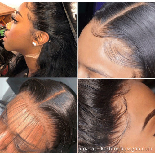 Raw Peruvian Virgin Body Wave Human Hair Hd Lace Front Wig For Black Women Wholesale Full Transparent 360 Lace Frontal Wig Cheap